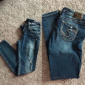 Sz 29 Boyfriend fit skinny Silvers